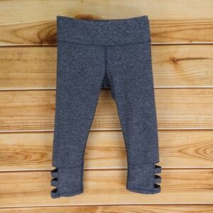 Scorpio Sol Capri Leggings Womens Size S Gray Heathered Polyester Blend Cut Outs